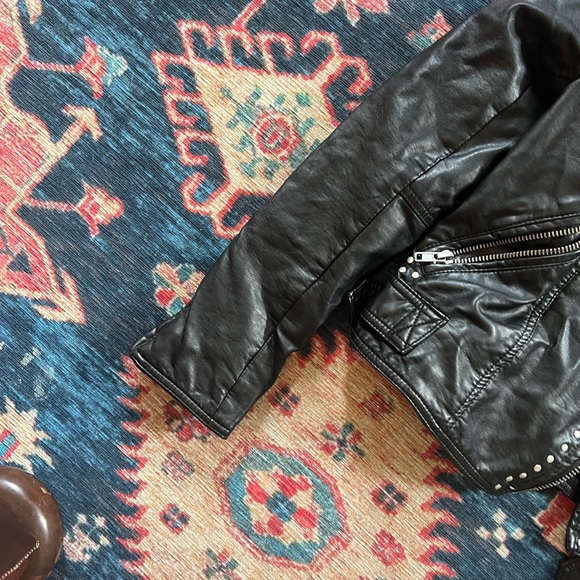 Free People Studded Vegan Moto Jacket. Black. Size XS - Picture 3 of 14